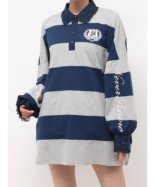 jouetie(ジュエティ)の「レースカラーラガーチュニック(Tシャツ/カットソー・レディース・グレー/ブラック/ボルドー・FREE)」の8枚目の写真