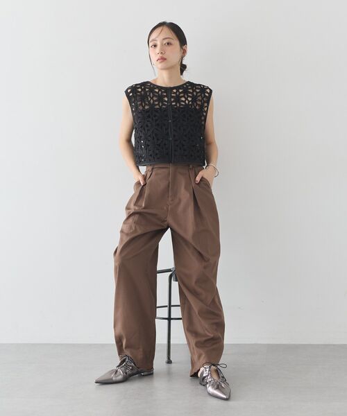 earth music&ecology（アースミュージックアンドエコロジー）の「レースアップギャザーポインテッドミュール（パンプス・レディース・ドット/シルバー/ブラック・M/L）」の8枚目の写真