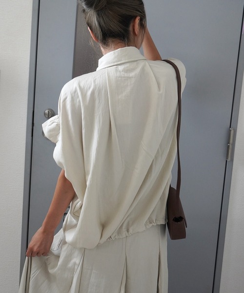 gossara(ゴサラ)の「【絞って楽しむ大人シャツ】ヴィンテージクロスシャツ(シャツ/ブラウス・レディース・ブラウン/アイボリー/ネイビー・FREE)」の10枚目の写真