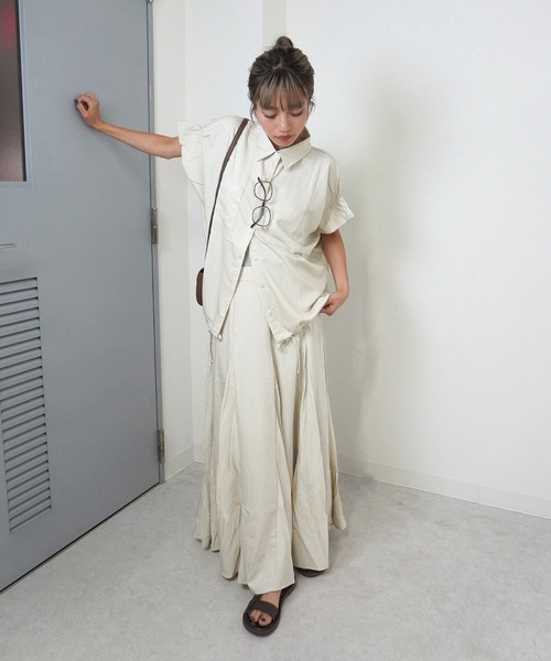 gossara(ゴサラ)の「【絞って楽しむ大人シャツ】ヴィンテージクロスシャツ(シャツ/ブラウス・レディース・ブラウン/アイボリー/ネイビー・FREE)」の11枚目の写真