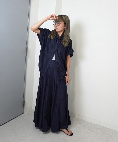 gossara(ゴサラ)の「【絞って楽しむ大人シャツ】ヴィンテージクロスシャツ(シャツ/ブラウス・レディース・ブラウン/アイボリー/ネイビー・FREE)」の17枚目の写真