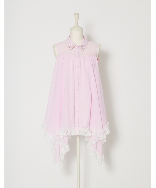 AVENCHUMU(アバンチュウム)の「I'm angel chiffon shirt onepiece(シャツワンピース・レディース・ブラック/ピンク/ベビーピンク・FREE)」の12枚目の写真