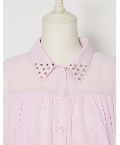 AVENCHUMU(アバンチュウム)の「I'm angel chiffon shirt onepiece(シャツワンピース・レディース・ブラック/ピンク/ベビーピンク・FREE)」の15枚目の写真