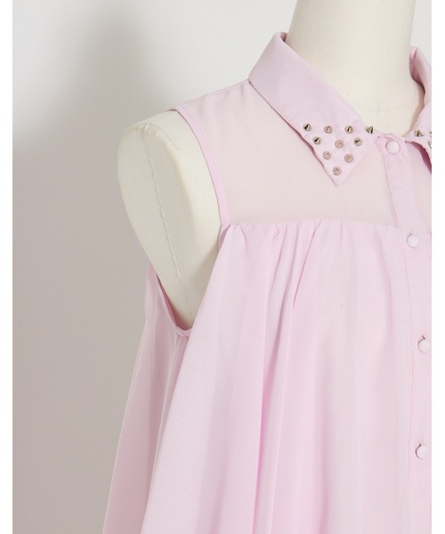 AVENCHUMU(アバンチュウム)の「I'm angel chiffon shirt onepiece(シャツワンピース・レディース・ブラック/ピンク/ベビーピンク・FREE)」の16枚目の写真