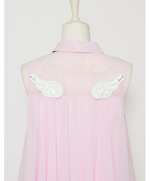 AVENCHUMU(アバンチュウム)の「I'm angel chiffon shirt onepiece(シャツワンピース・レディース・ブラック/ピンク/ベビーピンク・FREE)」の21枚目の写真