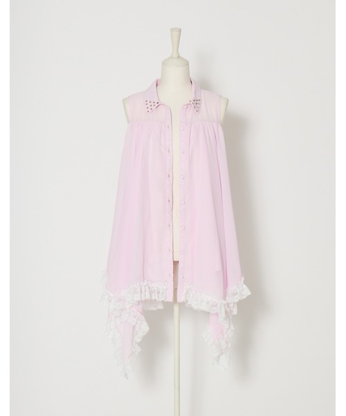 AVENCHUMU(アバンチュウム)の「I'm angel chiffon shirt onepiece(シャツワンピース・レディース・ブラック/ピンク/ベビーピンク・FREE)」の22枚目の写真