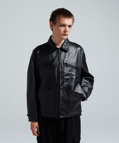 Y-3(ワイスリー)の「Y-3 LEATHER BLOUSON(ブルゾン・メンズ・ブラック・X-SMALL/SMALL/MEDIUM)」の1枚目の写真