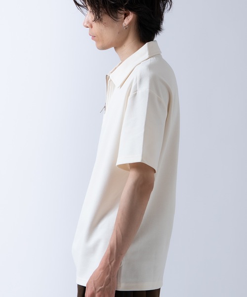 Crownor(クラウノアー)の「ハーフジップ 半袖シャツ(ポロシャツ・メンズ・ブラック/ベージュ/ホワイト・LARGE/MEDIUM)」の12枚目の写真