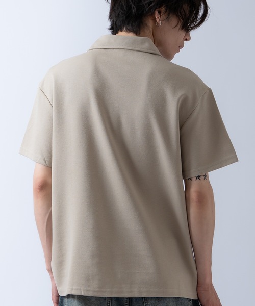 Crownor(クラウノアー)の「ハーフジップ 半袖シャツ(ポロシャツ・メンズ・ブラック/ベージュ/ホワイト・LARGE/MEDIUM)」の16枚目の写真