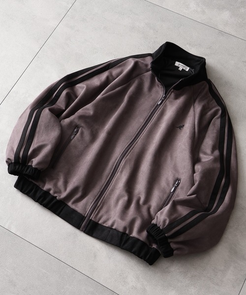 KANGOL(カンゴール)の「【KANGOL/カンゴール】別注 ポンチスエードトラックジャケット(ジャージ・メンズ・チャコールグレー/ネイビー/アイボリー/ピンク・M/L/LL)」の11枚目の写真
