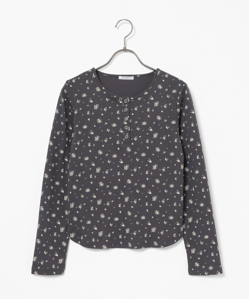 Honeys（ハニーズ）の「小花柄ヘンリートップス（Tシャツ/カットソー・レディース・ホワイト系その他2/グレー系その他3/グレー系その他2/イエロー系その他2・L/S/M）」の13枚目の写真