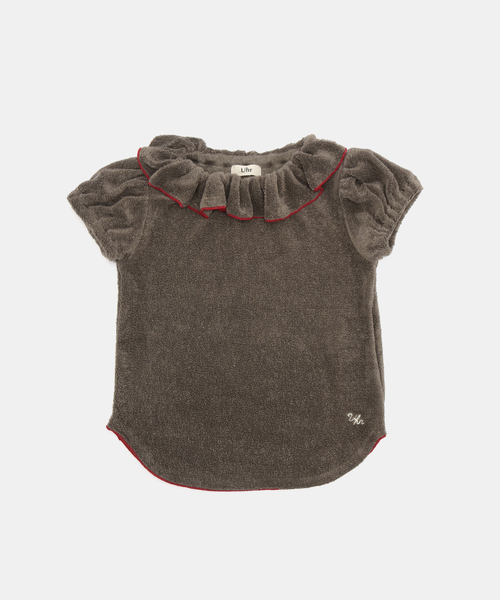 IENA ENFANT(イエナアンファン)の「【Uhr/ウーア】別注 pile frill tops(Tシャツ/カットソー・キッズ・グレー/ブラック・80/100/110)」の9枚目の写真