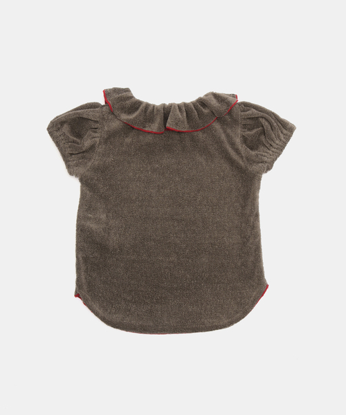 IENA ENFANT(イエナアンファン)の「【Uhr/ウーア】別注 pile frill tops(Tシャツ/カットソー・キッズ・グレー/ブラック・80/100/110)」の10枚目の写真