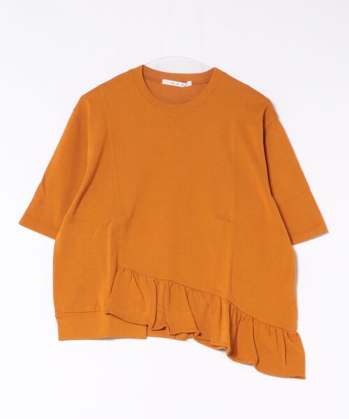 H.A.K(ハク)の「ギザコットン25/40ソフト天竺アシンメトリーフリルTシャツ(Tシャツ/カットソー・レディース・ブラウン/ブラック/キャメル・FREE)」の6枚目の写真