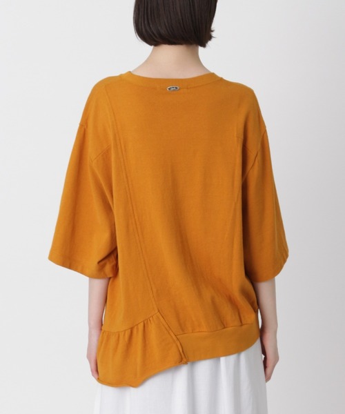 H.A.K(ハク)の「ギザコットン25/40ソフト天竺アシンメトリーフリルTシャツ(Tシャツ/カットソー・レディース・ブラウン/ブラック/キャメル・FREE)」の7枚目の写真