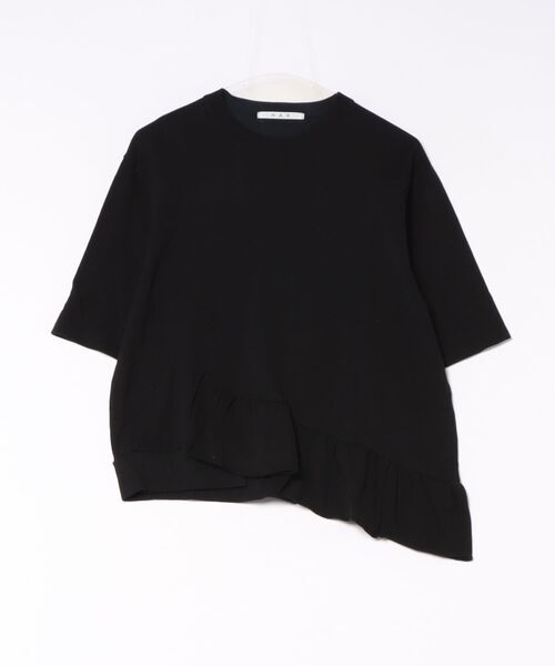 H.A.K(ハク)の「ギザコットン25/40ソフト天竺アシンメトリーフリルTシャツ(Tシャツ/カットソー・レディース・ブラウン/ブラック/キャメル・FREE)」の9枚目の写真