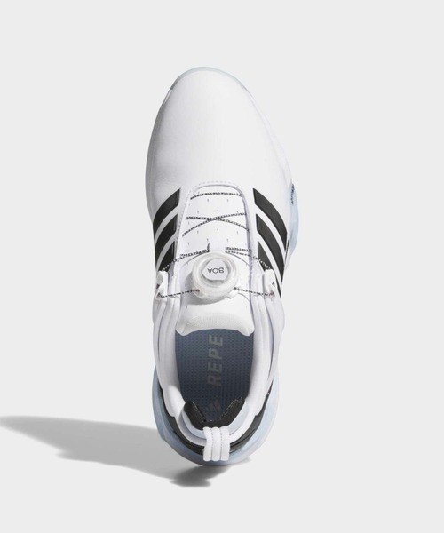 adidas(アディダス)の「アディパワー 26 BOA スパイクレス ゴルフ / ADIPOWER 26 BOA SPIKELESS GOLF SHOES【adidas Golf/アディダスゴルフ】(スニーカー・レディース・ホワイト×ブラック・22.5cm/23.5cm/24.5cm/25.5cm/23.0cm/24.0cm/25.0cm/26.0cm/22.0cm)」の2枚目の写真