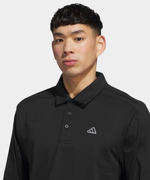 adidas(アディダス)の「スリーストライプス 長袖シャツ【adidas Golf/アディダスゴルフ】(ポロシャツ・メンズ・ブラック・XX-LARGE/LARGE/MEDIUM/SMALL/X-LARGE)」の3枚目の写真