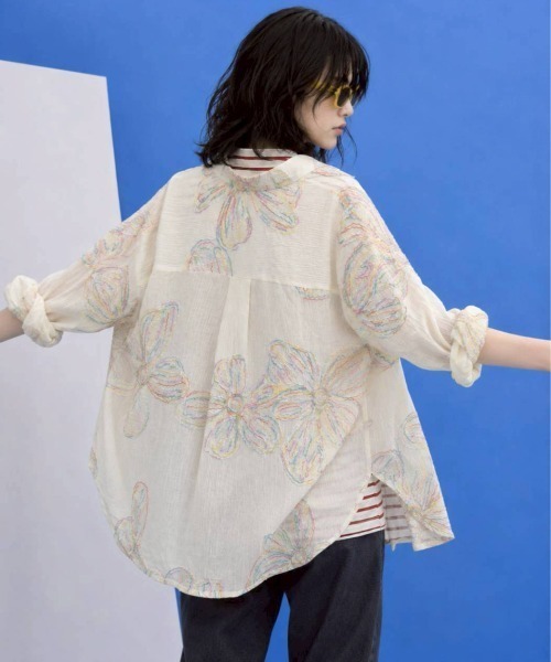 KAMINARI_TOKIO(カミナリトキオ)の「フラワー刺繍シアーシャツ(シャツ/ブラウス・レディース・イエロー・FREE)」の21枚目の写真