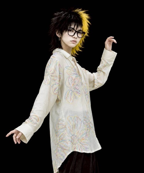 KAMINARI_TOKIO(カミナリトキオ)の「フラワー刺繍シアーシャツ(シャツ/ブラウス・レディース・イエロー・FREE)」の12枚目の写真