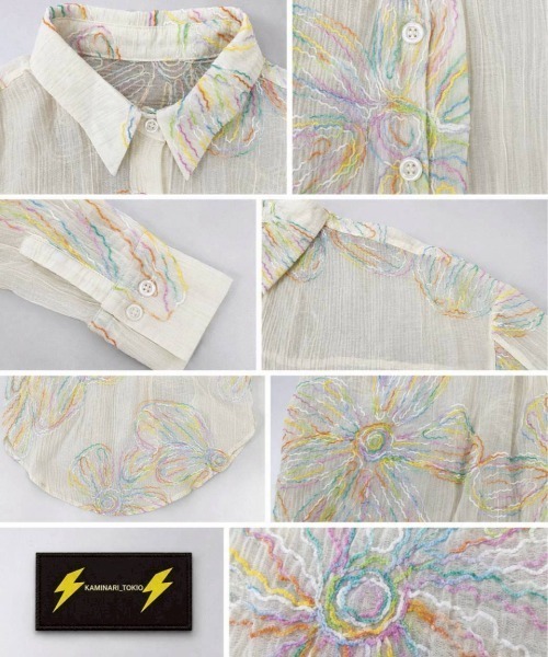 KAMINARI_TOKIO(カミナリトキオ)の「フラワー刺繍シアーシャツ(シャツ/ブラウス・レディース・イエロー・FREE)」の7枚目の写真