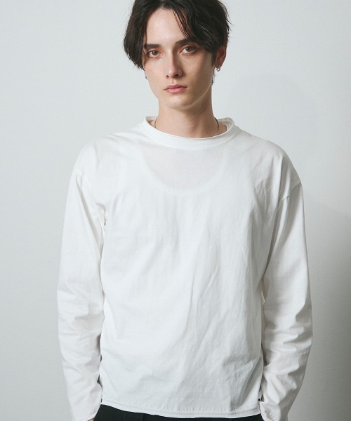 カットオフ クルーネック ロングスリーブTシャツ（Tシャツ/カットソー