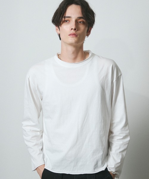 DAZE(デイズ)の「カットオフ クルーネック ロングスリーブTシャツ(Tシャツ/カットソー・メンズ・ブラック/ホワイト・SMALL/MEDIUM/LARGE)」の10枚目の写真