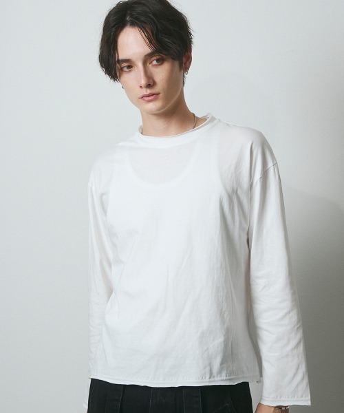 DAZE(デイズ)の「カットオフ クルーネック ロングスリーブTシャツ(Tシャツ/カットソー・メンズ・ブラック/ホワイト・SMALL/MEDIUM/LARGE)」の15枚目の写真