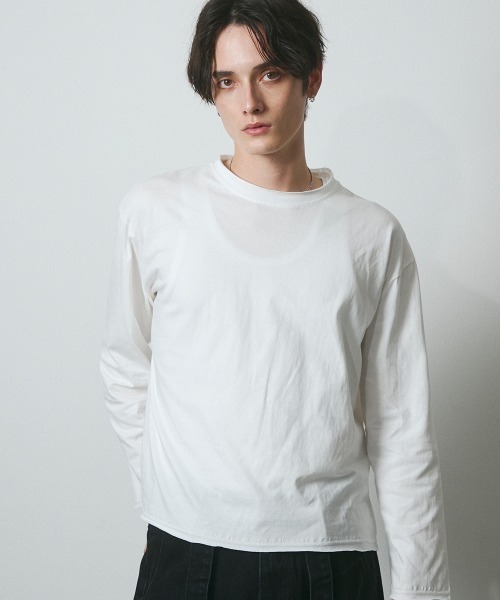 DAZE(デイズ)の「カットオフ クルーネック ロングスリーブTシャツ(Tシャツ/カットソー・メンズ・ブラック/ホワイト・SMALL/MEDIUM/LARGE)」の17枚目の写真