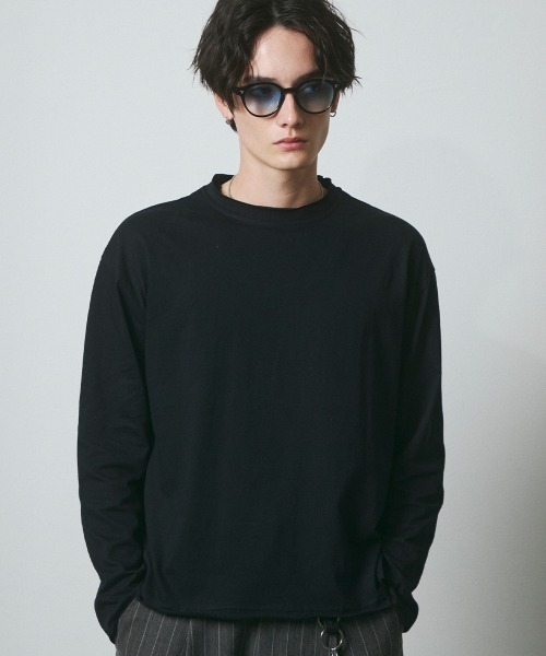DAZE(デイズ)の「カットオフ クルーネック ロングスリーブTシャツ(Tシャツ/カットソー・メンズ・ブラック/ホワイト・SMALL/MEDIUM/LARGE)」の7枚目の写真