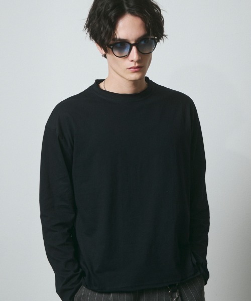 DAZE(デイズ)の「カットオフ クルーネック ロングスリーブTシャツ(Tシャツ/カットソー・メンズ・ブラック/ホワイト・SMALL/MEDIUM/LARGE)」の8枚目の写真