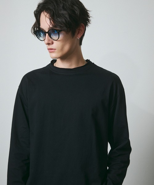DAZE(デイズ)の「カットオフ クルーネック ロングスリーブTシャツ(Tシャツ/カットソー・メンズ・ブラック/ホワイト・SMALL/MEDIUM/LARGE)」の19枚目の写真
