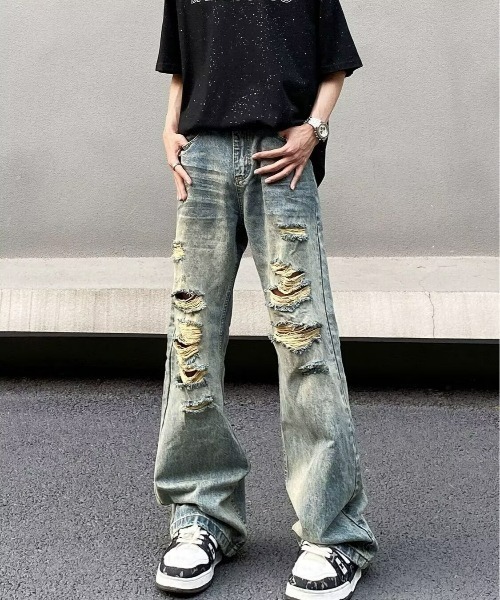 REBALANCE(リバランス)の「ダメージデニムパンツ(デニムパンツ・メンズ・A・SMALL/LARGE/MEDIUM)」の1枚目の写真