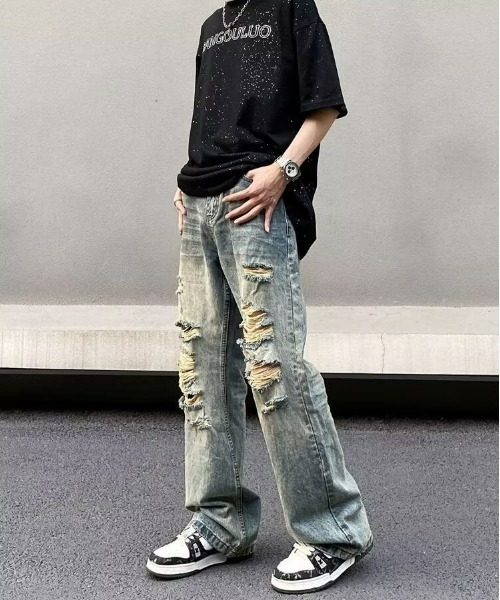 REBALANCE(リバランス)の「ダメージデニムパンツ(デニムパンツ・メンズ・A・SMALL/LARGE/MEDIUM)」の3枚目の写真