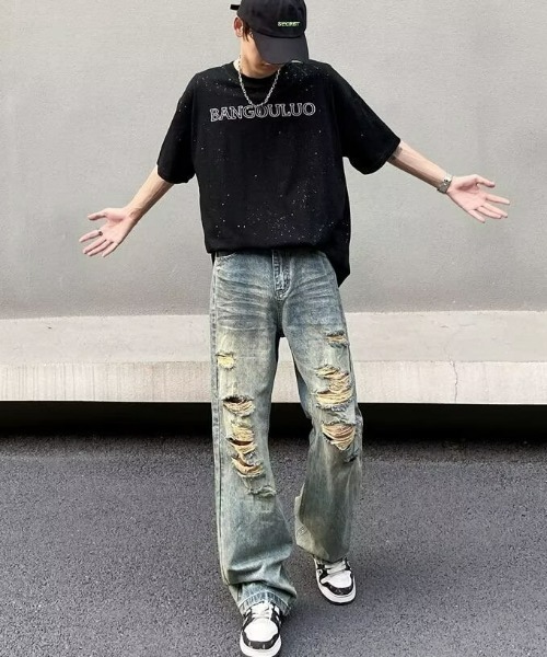 REBALANCE(リバランス)の「ダメージデニムパンツ(デニムパンツ・メンズ・A・SMALL/LARGE/MEDIUM)」の4枚目の写真
