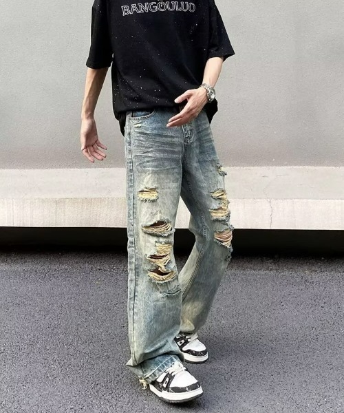 REBALANCE(リバランス)の「ダメージデニムパンツ(デニムパンツ・メンズ・A・SMALL/LARGE/MEDIUM)」の5枚目の写真