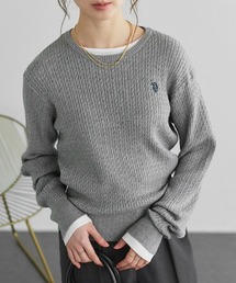 U.S. POLO ASSN. クルーネックケーブルニット