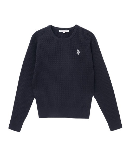 U.S. POLO ASSN.(ユーエスポロアッスン)の「U.S. POLO ASSN. クルーネックケーブルニット(ニット/セーター・レディース・ネイビー/レッド系その他/オフホワイト/ブラウン系その他/杢グレー・LL/L/M)」の21枚目の写真