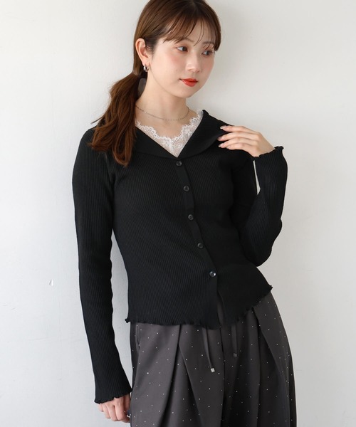 tiptop(ティップトップ)の「レース使いカーディガン風プルオーバー(ニット/セーター・レディース・ブラック/ブラウン/チャコールグレー/アイボリー・FREE)」の19枚目の写真