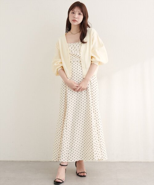 natural couture(ナチュラルクチュール)の「タックデザインマーメイドキャミワンピース(ワンピース・レディース・アイボリー/ブラウン/ブラック・FREE)」の11枚目の写真