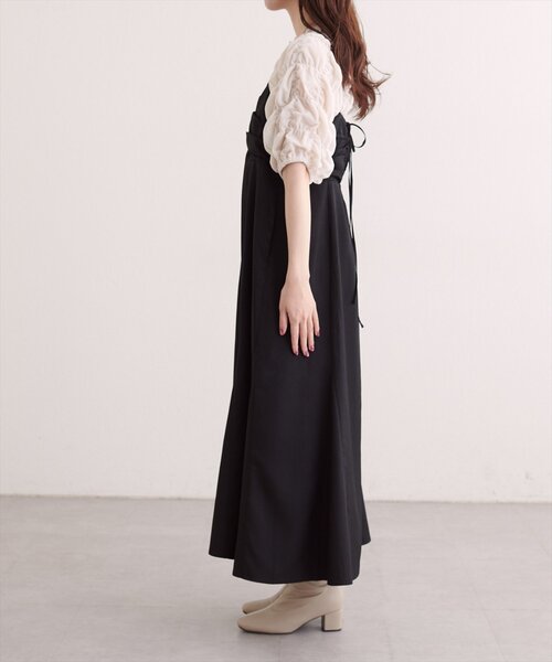 natural couture(ナチュラルクチュール)の「タックデザインマーメイドキャミワンピース(ワンピース・レディース・アイボリー/ブラウン/ブラック・FREE)」の18枚目の写真