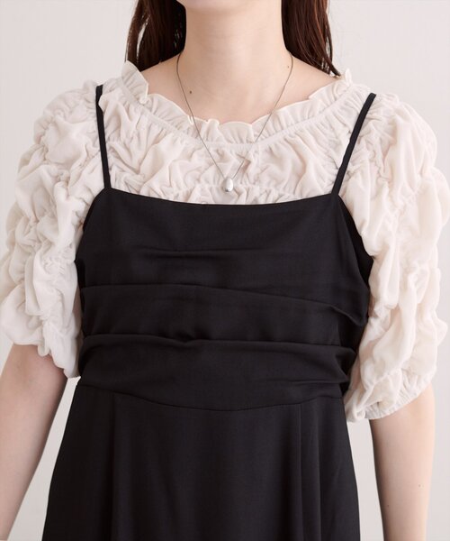 natural couture(ナチュラルクチュール)の「タックデザインマーメイドキャミワンピース(ワンピース・レディース・アイボリー/ブラウン/ブラック・FREE)」の20枚目の写真