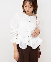 NOLLEY'S（ノーリーズ）の「ウォッシャブル2WAYペプラムフリルブラウス（シャツ/ブラウス）」