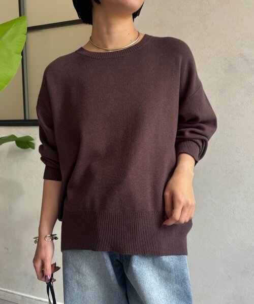 Jena espace merveilleux（ジェナ　エスパスメルヴェイユ）の「バックテープラメニット（ニット/セーター・レディース・チャコールグレー/モカ・FREE）」の7枚目の写真