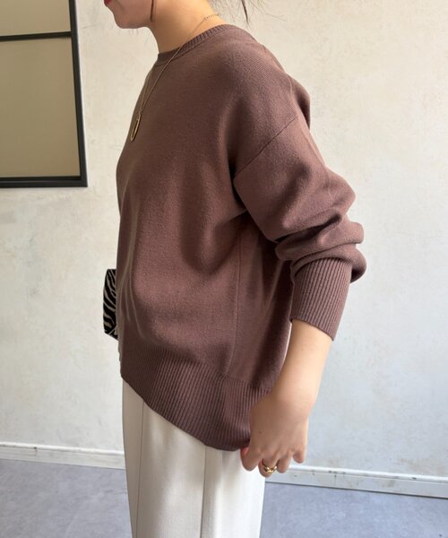 Jena espace merveilleux（ジェナ　エスパスメルヴェイユ）の「バックテープラメニット（ニット/セーター・レディース・チャコールグレー/モカ・FREE）」の12枚目の写真