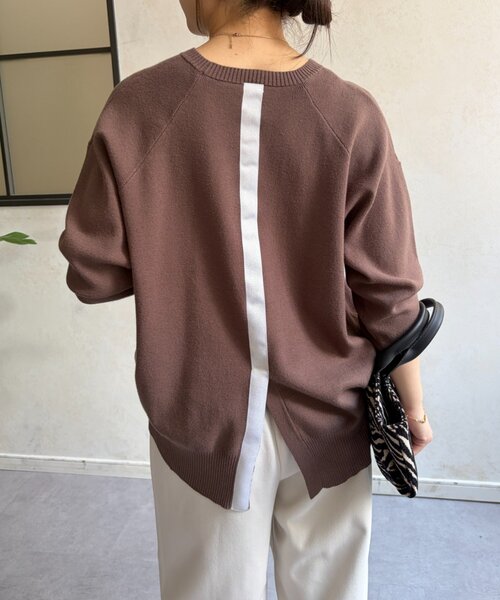 Jena espace merveilleux（ジェナ　エスパスメルヴェイユ）の「バックテープラメニット（ニット/セーター・レディース・チャコールグレー/モカ・FREE）」の13枚目の写真