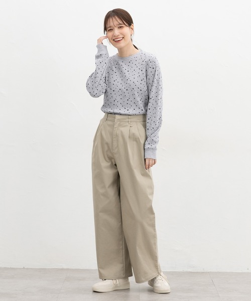 Honeys(ハニーズ)の「総柄ワッフルTシャツ(Tシャツ/カットソー・レディース・ベージュ系その他2/グレー系その他2/レッド系1/グレー系1/ブルー系1/レッド系その他2/ブラック×ベージュ/アイボリー系1・L/S/M/LL)」の9枚目の写真