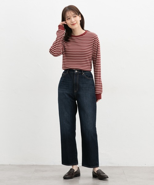 Honeys(ハニーズ)の「総柄ワッフルTシャツ(Tシャツ/カットソー・レディース・ベージュ系その他2/グレー系その他2/レッド系1/グレー系1/ブルー系1/レッド系その他2/ブラック×ベージュ/アイボリー系1・L/S/M/LL)」の11枚目の写真