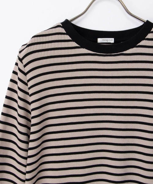 Honeys(ハニーズ)の「総柄ワッフルTシャツ(Tシャツ/カットソー・レディース・ベージュ系その他2/グレー系その他2/レッド系1/グレー系1/ブルー系1/レッド系その他2/ブラック×ベージュ/アイボリー系1・L/S/M/LL)」の16枚目の写真