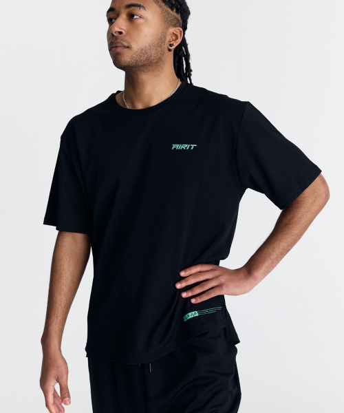 AIRIT（アイリット）の「COOLMAX オーセンティックTシャツ AM1224 BK（Tシャツ/カットソー・メンズ・ブラック・XXX-LARGE/XXXXX-LARGE/X-LARGE）」の2枚目の写真